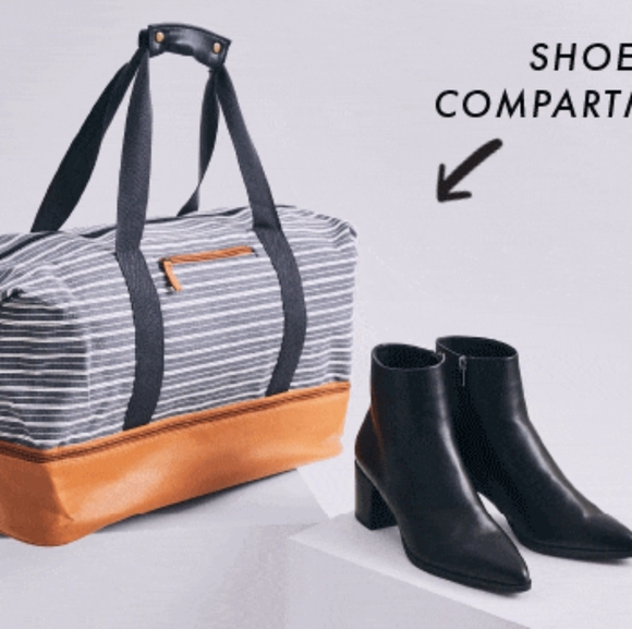DSW Handbags - Striped weekender bag with shoe compartment
